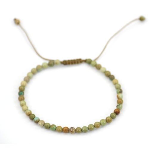 Bracciale regolabile in turchese 4mm x 1pc