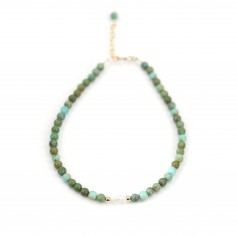 Pulseira de Ouro e Turquesa x 1pc