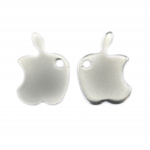 Apple Charm Acero Inoxidable 304 9x12mm x 2pcs
