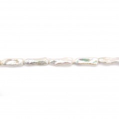 White Freshwater cultured Pearl baroque 10x30mm x 40cm