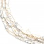 White Freshwater cultured Pearl baroque 10x30mm x 40cm