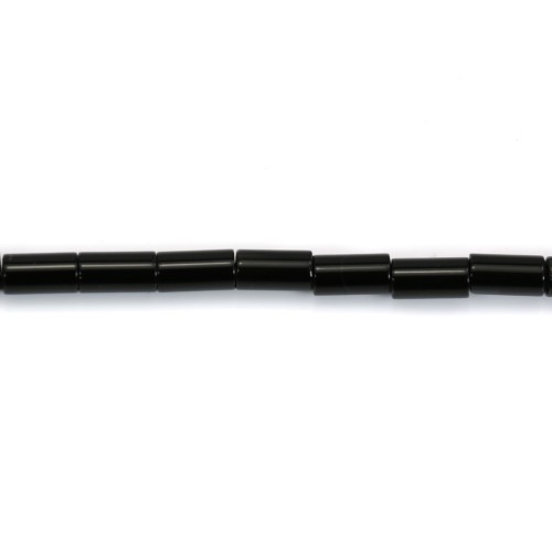 Ónix negro tubo 4x8mm x 39cm