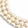 Freshwater cultured pearls, irregular olive, 8-9mm x 39cm