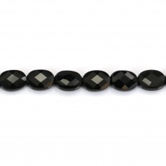 Schwarzer Onyx oval facettiert 6x8mm x 2pcs
