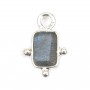 Breloque Labradorite rectangle serti argent 925 8x12mm x 1pc