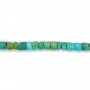 Turquoise reconstituée bleu-vert, en forme de tube, 1.0mm x 37cm