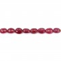 Rubino rosso trattato ovale barocco 4-6x6-8mm x 5cm (8pz)