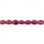 Rubino rosso trattato ovale barocco 5-7x7-9mm x 5cm (7pz)
