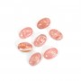 Cabochon de rhodochrosite rose, de forme ovale, et de taille 4x6mm x 1pc