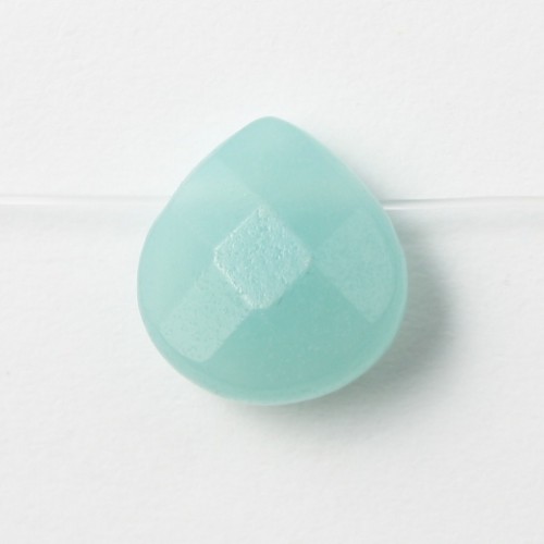 Amazonite Faceted Flat Teardrop 10x10mm x 4 pcs