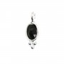 Charm ovale sfaccettato di onice nero in argento 925 4x11 mm x 1 pz