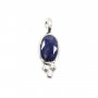 Charm de piedra teñida color zafiro oval facetado engastado en plata 925 4x11mm x 1pc