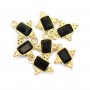 Onice nero rettangolo in argento 925 ORO 10x13 mm x 1 pezzo