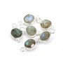Charm rotondo sfaccettato in Labradorite in argento 925 7x13 mm x 1 pz