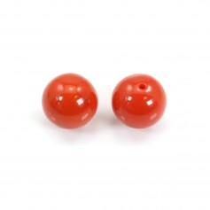 Corail Rouge Naturel goutte semi percé 5x14mm x 1pc