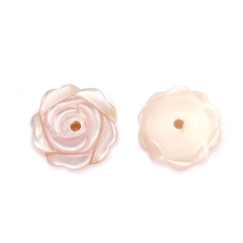 Nacre rose en forme de fleur 8mm x 1pc