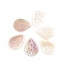 Nacre rose ajourée en forme de goutte 10x14mm x 1pc
