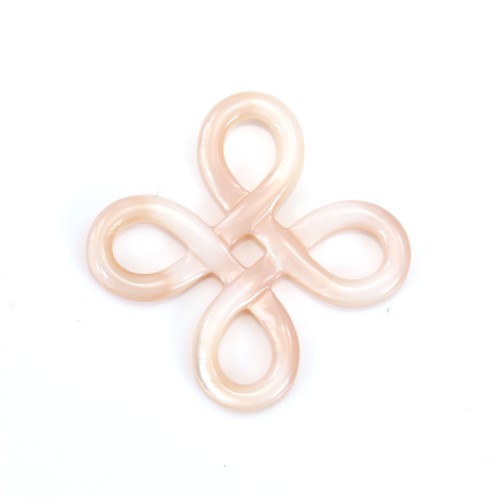 Nacre rose en noeud chinois 15mm x 1pc
