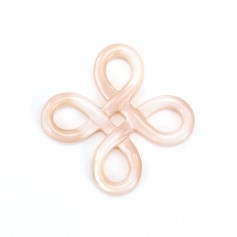 Nacre rose en noeud chinois 15mm x 1pc