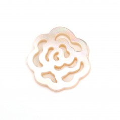Nacre rose ajourée en fome de fleur 14mm x 1pc