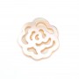 Nacre rose ajourée en fome de fleur 14mm x 1pc
