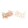 Nacre rose couple de papillons 13x18mm x 1pc