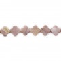 Nacre rose en forme de trèfle 18mm x 1pc