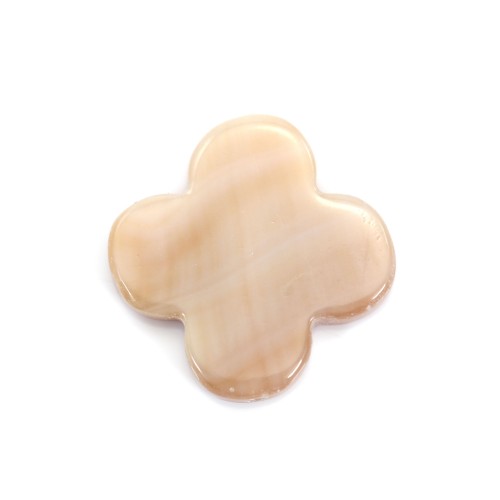 Pink mother-of-pearl clover beads 18mm x 1pc