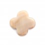 Nacre rose en forme de trèfle 18mm x 1pc
