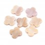 Nacre rose en forme de trèfle 18mm x 1pc