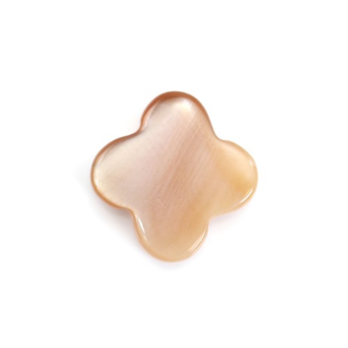 Nacre rose en forme de trèfle 10mm x 4 st