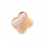 Nacre rose en forme de trèfle 10mm x 4 pcs