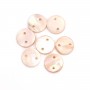 Nacre rose ronde plate 8mm x 4pcs