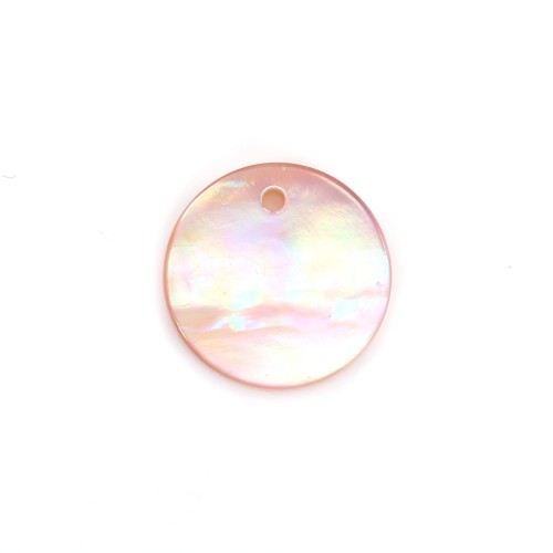 Nacre rose ronde plate 8mm x 2pcs