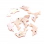 Nacre rose en forme de dauphin 8x15mm x 2pcs