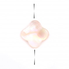 Nacre rose en forme de trèfle 6mm x 4 st