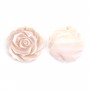 Nacre rose en forme de rose 25mm x 1pc