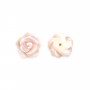 Nacre rose semi percée en forme de fleur (rose) 10mm x 1pc