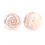 Nacre rose semi-percée en forme de rose 25mm x 1pc
