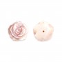 Nacre rose semi-percée en forme de rose 15mm x 1pc
