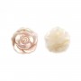 Nacre rose en forme de rose 12mm x 1pc