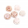Nacre rose en forme de rose 12mm x 1pc