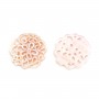Nacre rose ajourée motif floral 18mm x 1pc