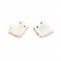 Nacre rose en forme d'oiseau 9x9mm x 1pc