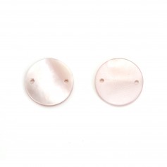 Nacre rose ronde plate 12mm x 2pcs