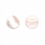 Nacre rose ronde plate 12mm x 2pcs