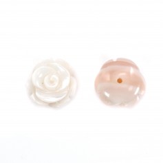Nacre rose fleur semi-percés 12mm x 1pc