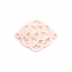 Nacre rose nuage ajoure 18mm x 1pc