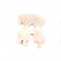 Nacre rose en forme de couple d'amoureux 14x16mm x 1pc