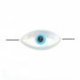 Nacre Blanche en Nazar boncuk (oeil bleu) 8x16 mm x 1pc